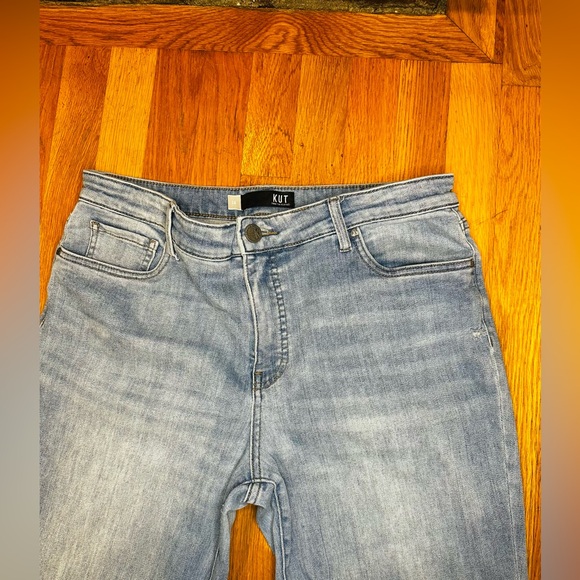 Kut from the Kloth Kelsey High Rise Fab Ab Ankle Flare Jeans Women’s 14 Raw Hem - Picture 3 of 11